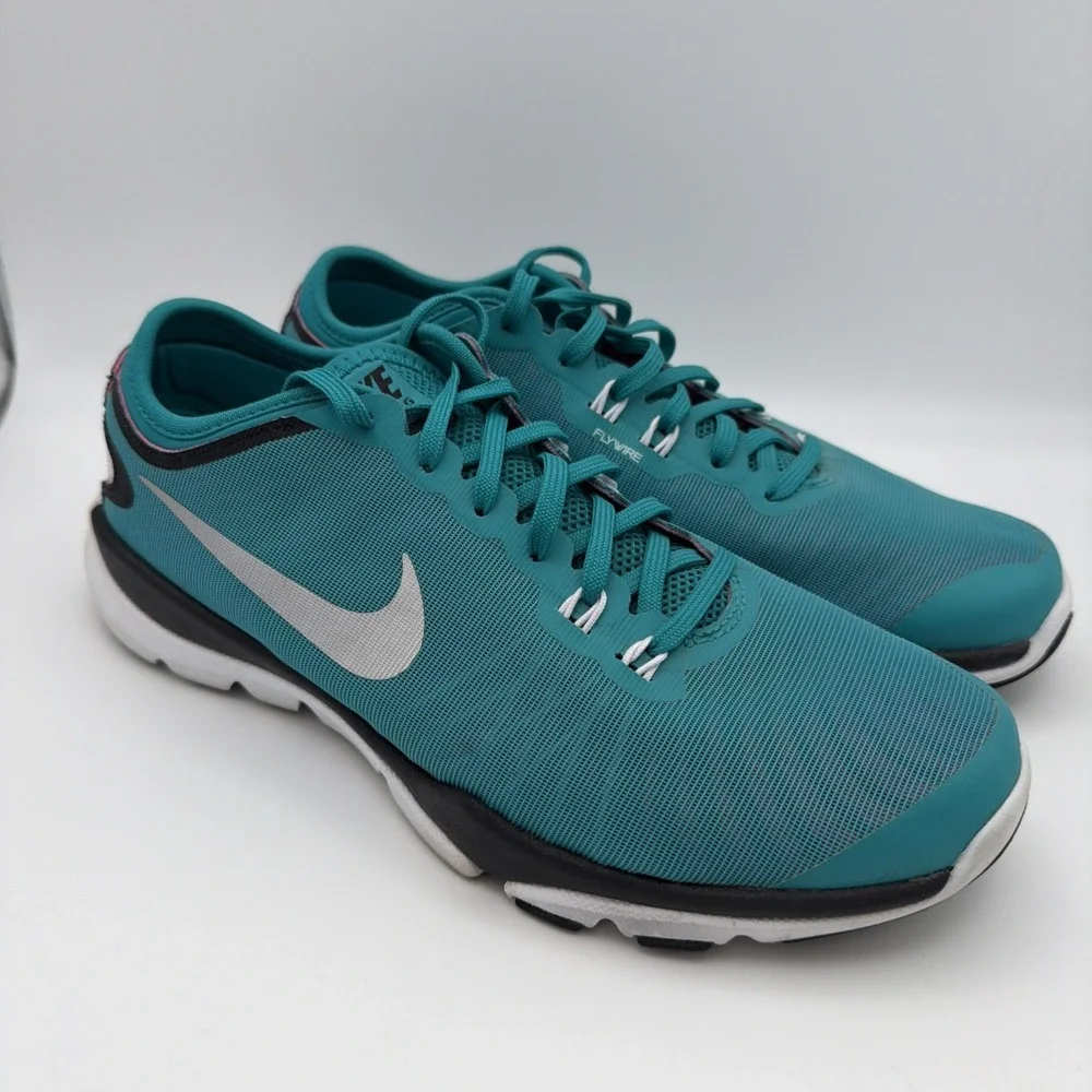 Nike Women's Flex Supreme TR 4 Teal Green Athletic Flywire Running Shoes Size 8